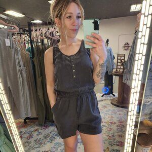 Be Cool Charcoal Tencel Romper Medium